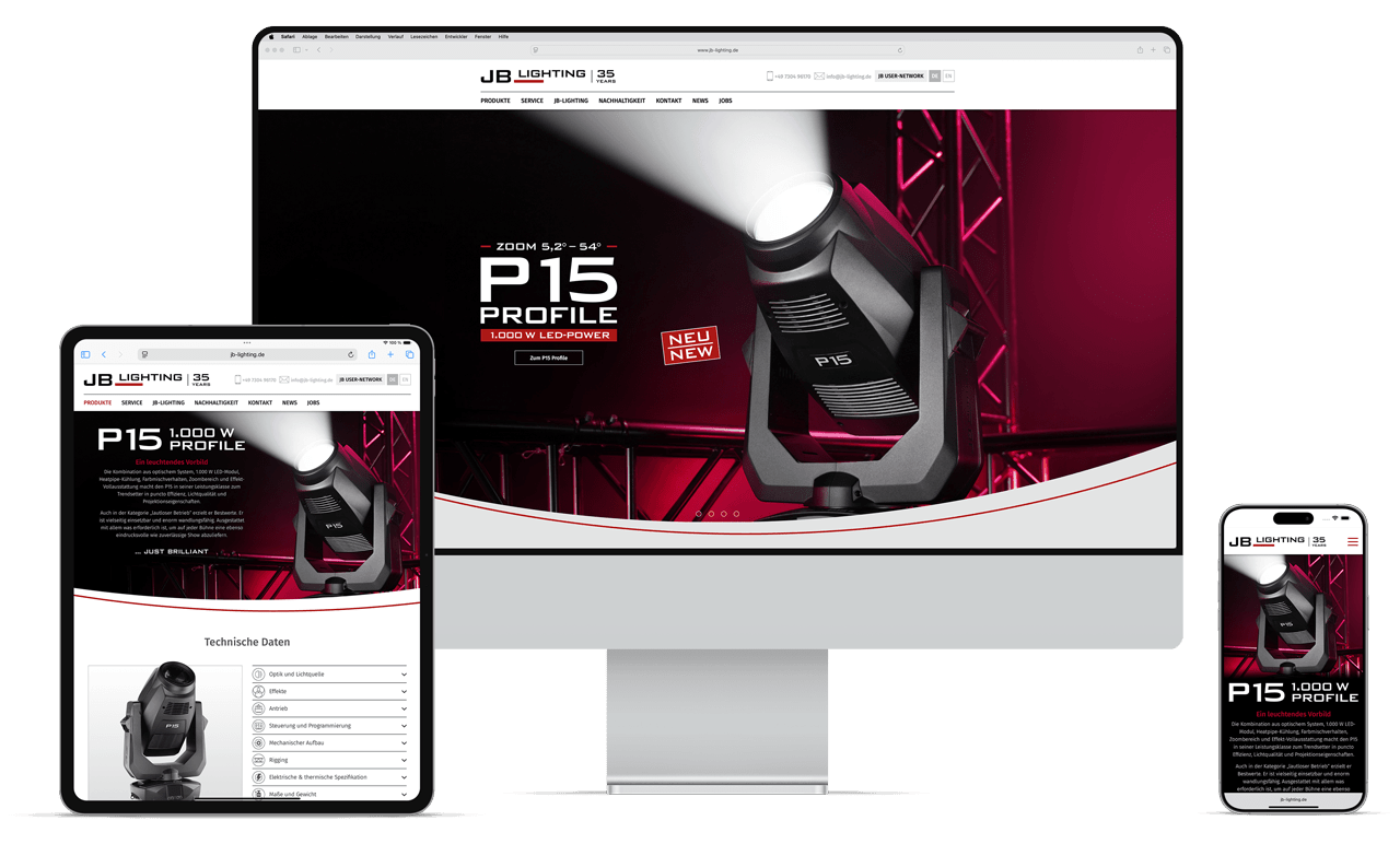BSSTUDIO Homepage Programmierung JB-Lighting